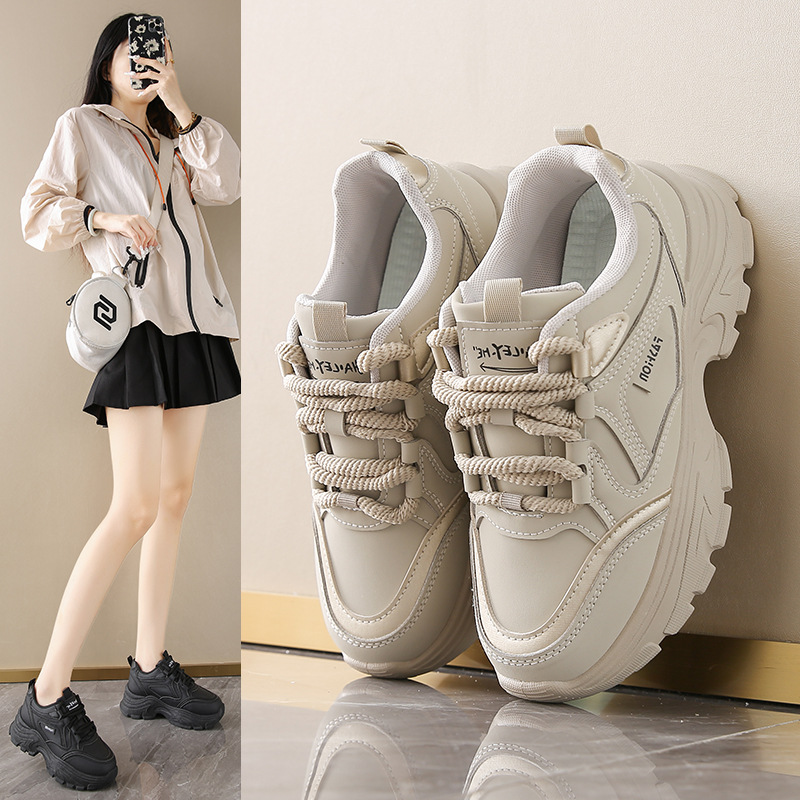 Women's Leather Low-Top Dad Sh - Running Shoes Women ulasan dan harga