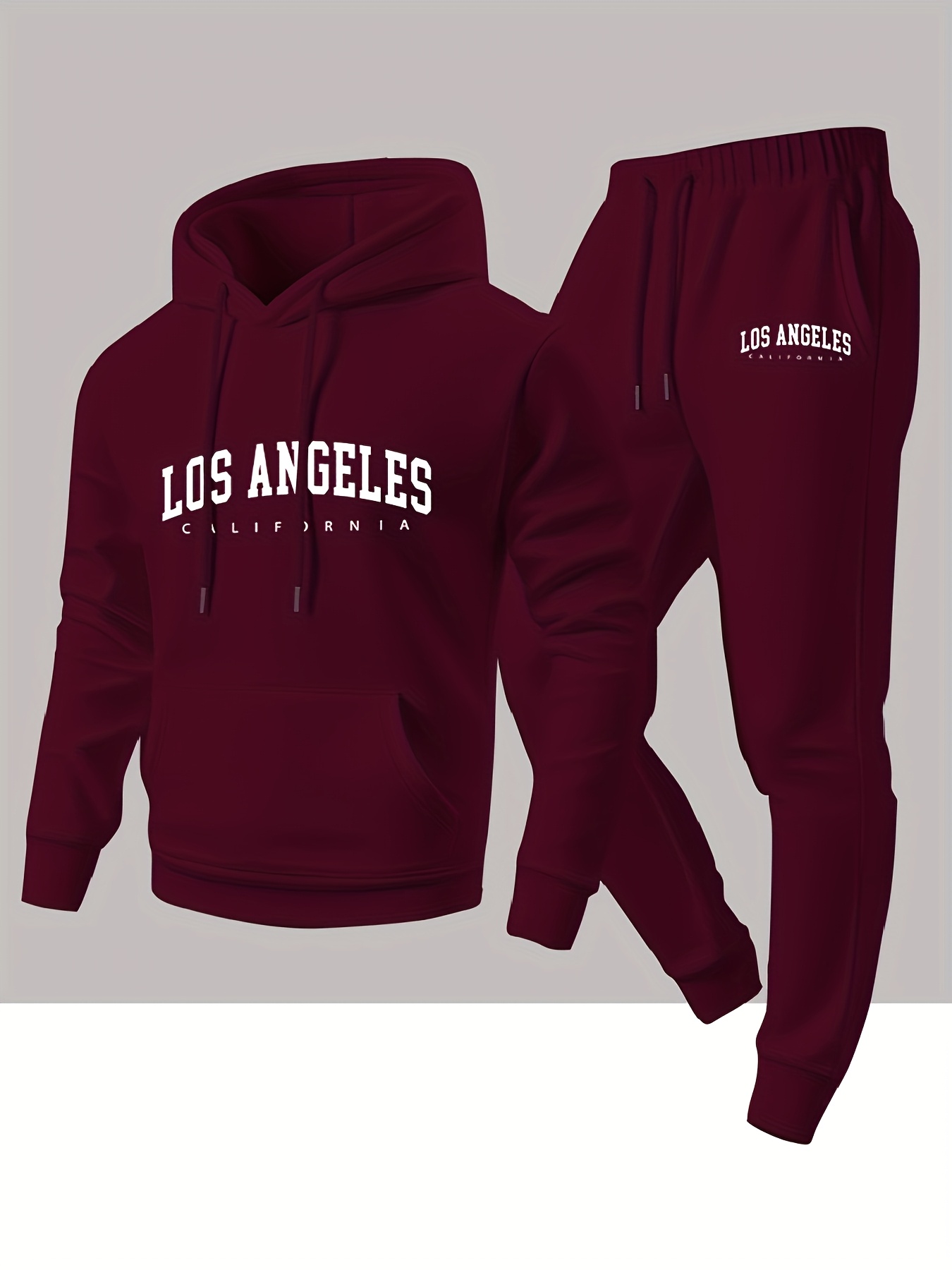Men 2 Piece Tracksuit Los Ange - Joggers Pants ulasan dan harga